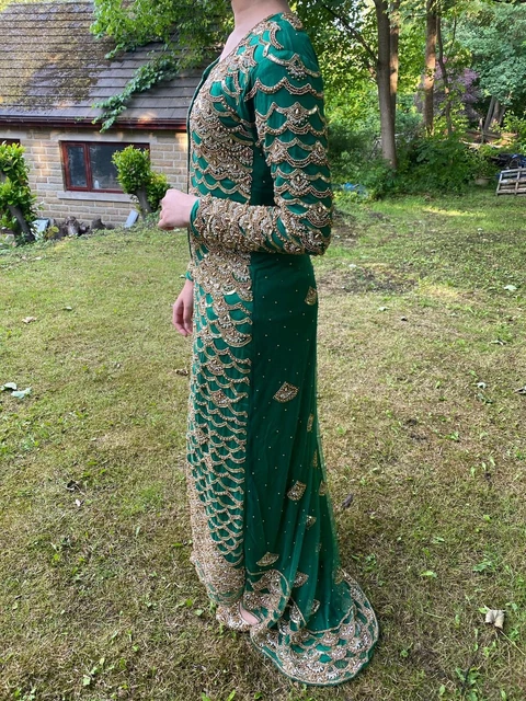 4 X DESI Women Ladies Trail Dress Green from Golu Designer Wedding 750.00 PicClick UK