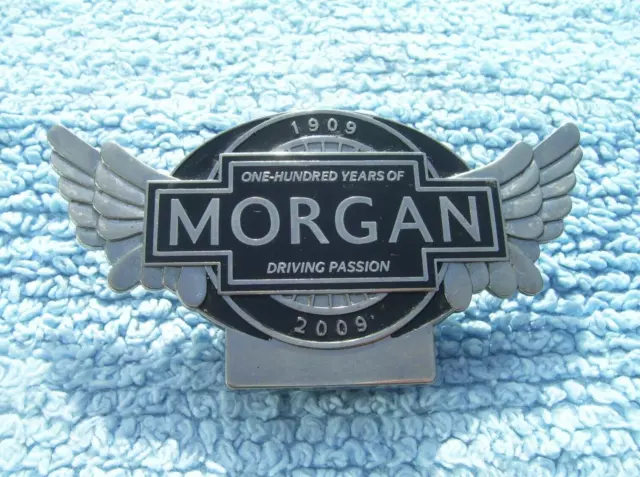 Classic 2009 MORGAN CENTENARY CAR BADGE ~ VINTAGE PLUS4/V8/AERO/3 WHEELER EMBLEM