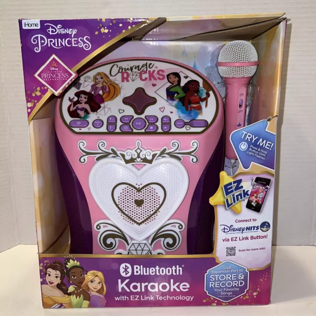 eKids - Disney Princess Bluetooth Karaoke with EZ Link Technology - Pink