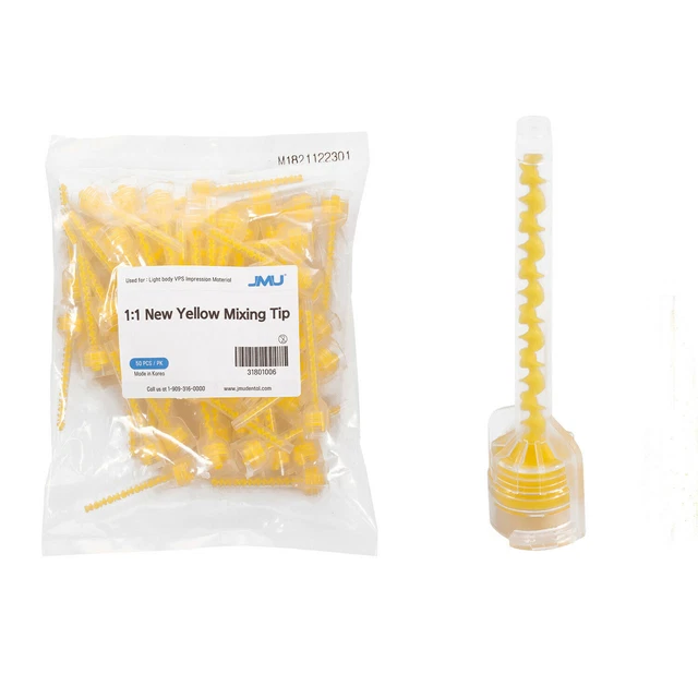 Pac-Dent 96-Pack Dental Yellow HP Mixing Tips – 4.2mm Impression Material – 2x48 Tubes