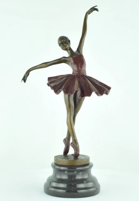 Estatua Bailarín Ópera Art Deco Estilo Art Nouveau Estilo Bronce sólido Firmado