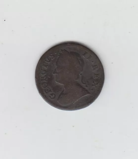1746 George II Copper Farthing, Fine