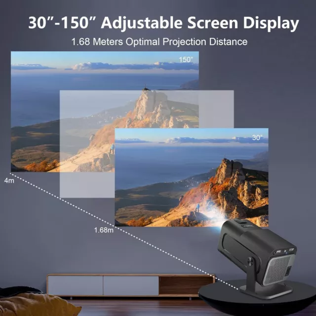 LQWELL Beamer, Mini Projektor,150-Zoll-Display für Phone/PC/Lap/Xbox/Stick 3