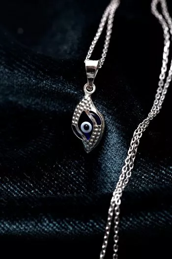 Halskette Silber Damen 925Er Sterling Augenmodell Nazar Neu Blaue Auge