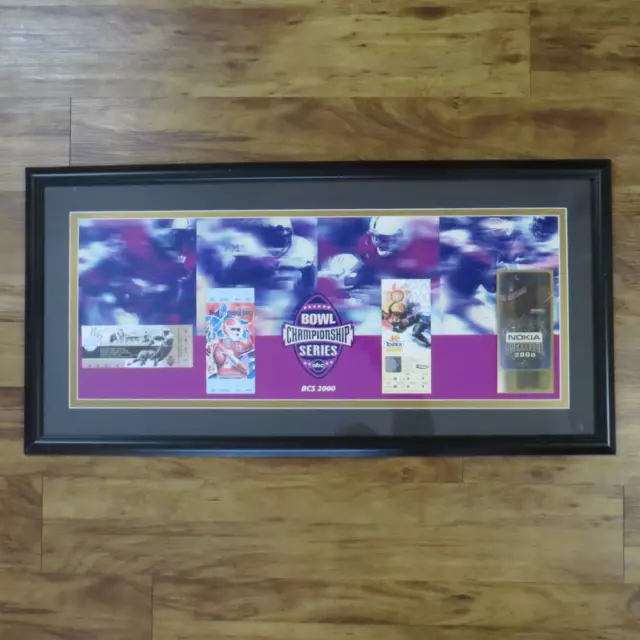 2000 BCS NCAA Football Championship Ticket Display Rose Orange Fiesta Sugar Bowl