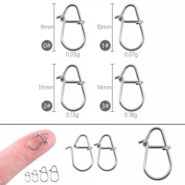Reliable Fishing Gear Tool 100pcs Stainless Steel Gourd Type Snap Hooks