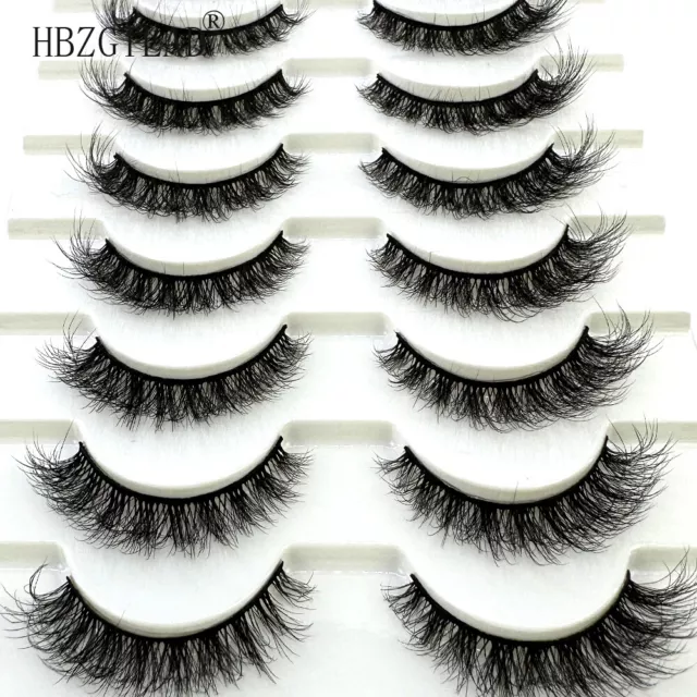 10Pairs 3D Mink False Eyelashes Wispy Cross Long Thick Soft Long Fake Eye Lashes