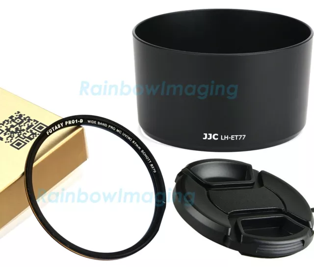 JJC Bayonet Lens Hood 67mm MRC Nano UV Filter +Cap Canon RF 85mm f2 Macro IS STM