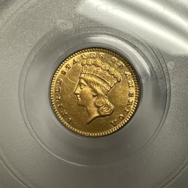 1870 G$1 Indian Princess Head Gold Dollar Coin PCGS MS62