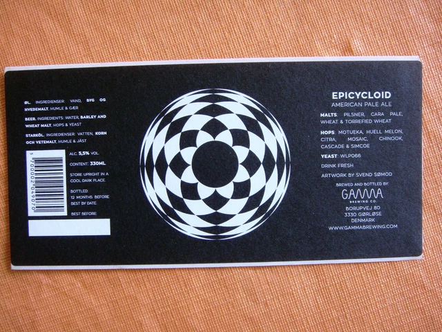 Danish microbrewery beer label - Gamma Bryghus - Epicyloid - DENMARK