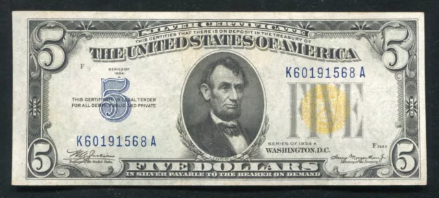 Fr. 2307 1934-A $5 Five Dollars “North Africa” Silver Certificate Gem Unc