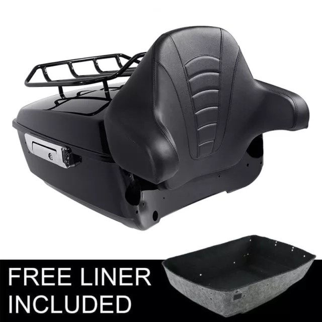King Trunk Luggage Rack Backrest Fits For Harley Touring Tour Pak Pack 2014-2023