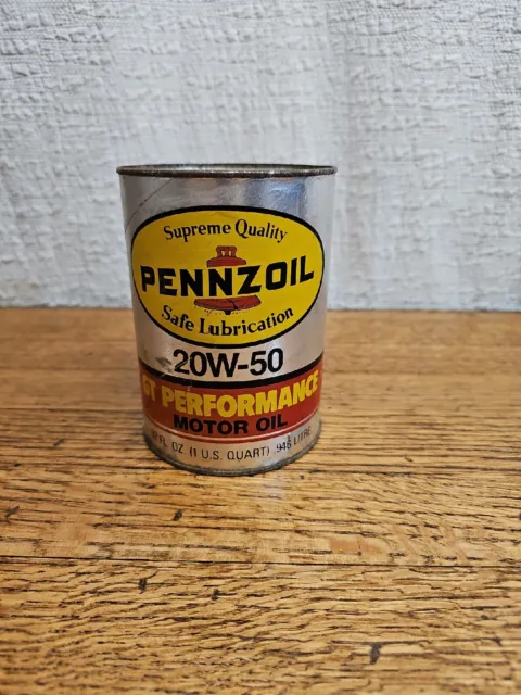Vintage NOS Pennzoil GT Performance Motor Oil Paper Can