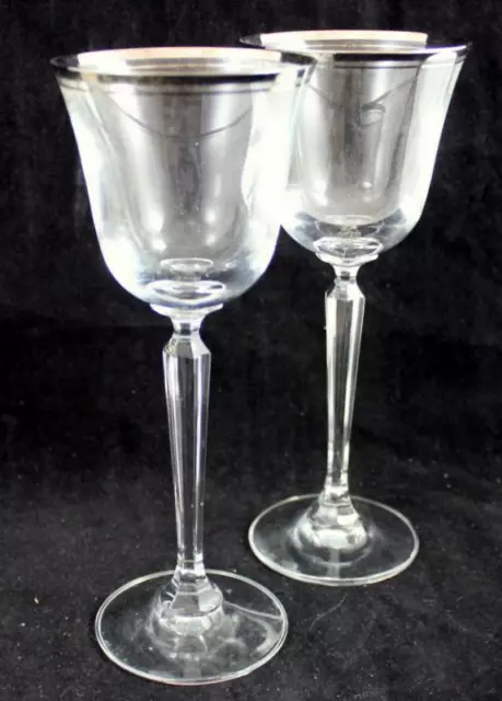 Mikasa Cristal Briarcliffe Group Of 2 Copas de Vino Platino Recortar TS102