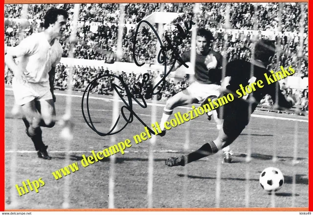 594  GIANFRANCO ZIGONI - AS ROMA = Fotografia con autografo - Cm. 18 x cm. 12