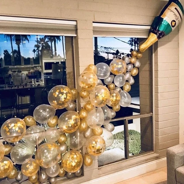 2024 NEW YEAR'S Celebration Kit Champagne Bottle Balloon Garland Arch