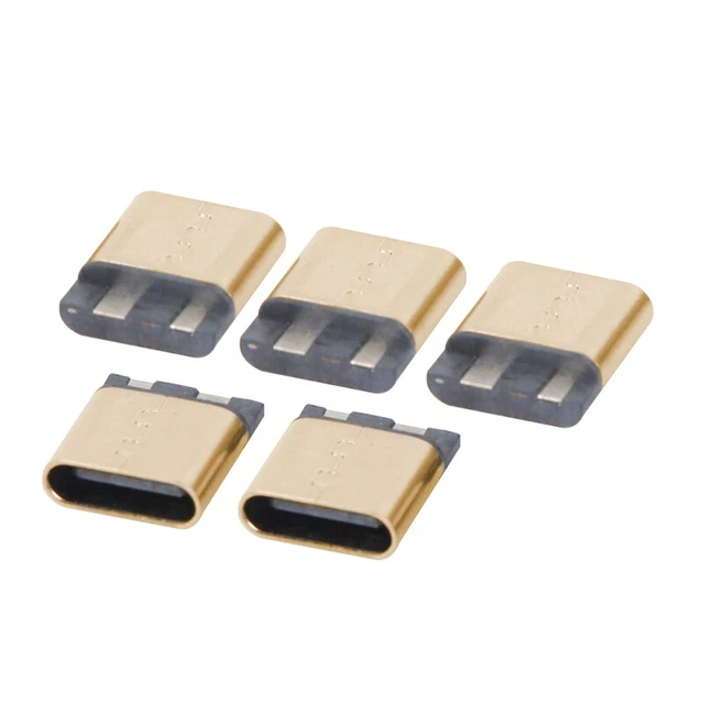 5pcs Typ-C 3.1 USB-Buchstyp-C 2 Pin Schweißdraht weiblicher Stecker geraDB