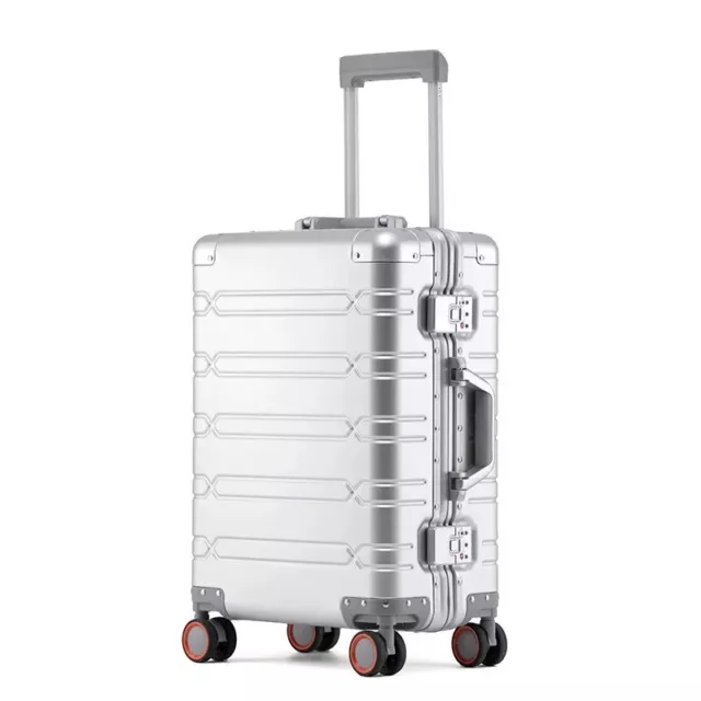 100% Aluminum Body Suitcase Trolley Case For Business Travelling 20"24"28" Inch