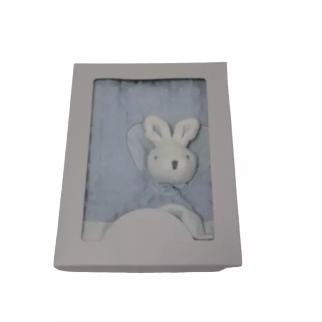 Shruti Baby Blue Bunny Rabbit Cot or Pushchair Blanket Brand New With Gift Box