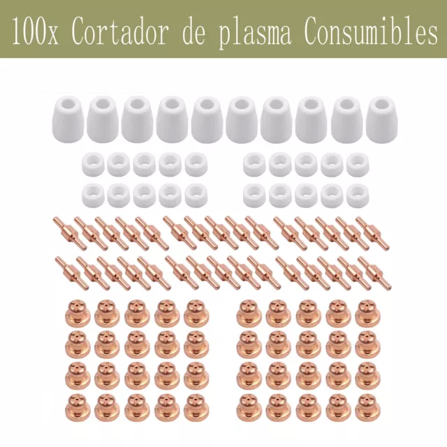 100 Consumibles de cortador de Plasma de aire punta extensibles para PT-31 LG-40