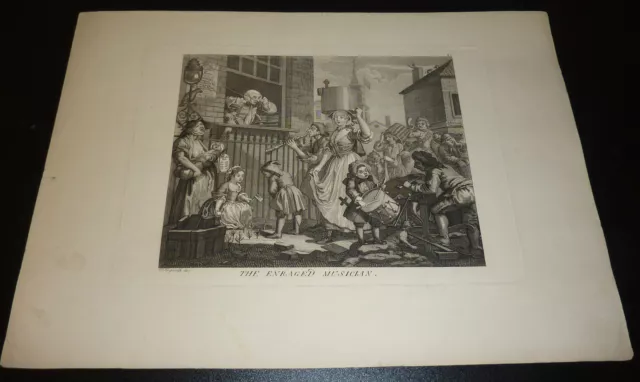 William Hogarth *1697 London sozialkritische Barock Karikatur Straßen-Musiker