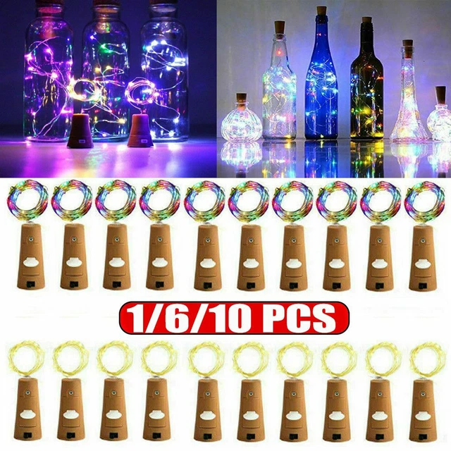 LED Fairy String Lights Wine Bottle Copper Cork Wire Lamp Party Xmas Decor