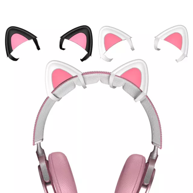 2X CAT EARS Attachment Silicone Stereo Headset Decoration for