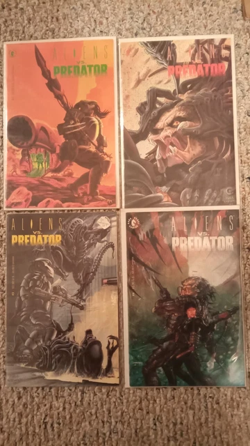 ALIENS VS PREDATOR 1-4 DARK HORSE COMPLETE SET 1990 1st ever AvP mini series