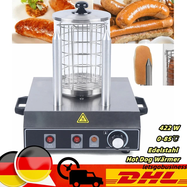 Kommerzielle Hot Dog Wärmer Edelstahl Würstchenwärmer Bockwurstwärmer 0-85℃ 422W