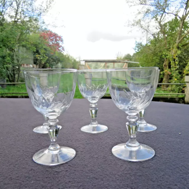 5 Glasses Wine Crystal Carved Of Baccarat Or St Louis