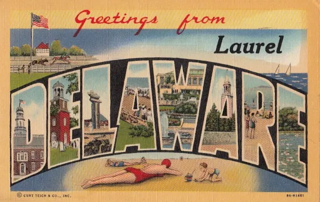 Postcard Greetings From Laurel Delaware DE