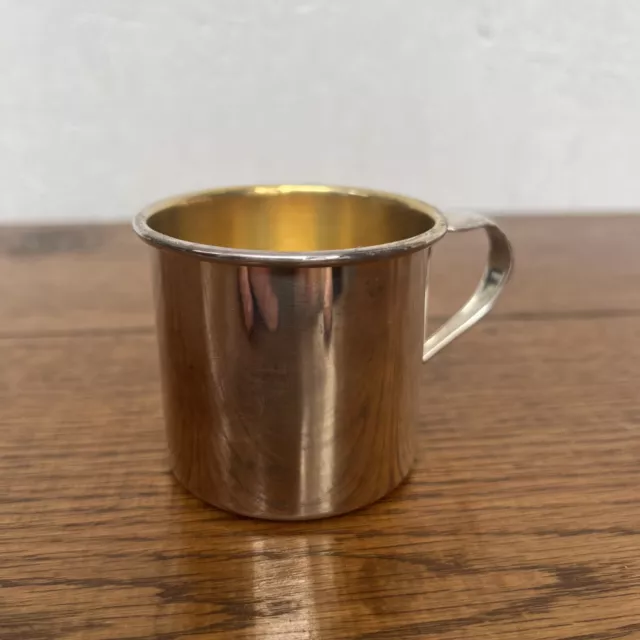 Vintage Oneida Silversmiths Baby Cup Engraved. 2 3/8" Tall, 2 1/2" Circum.