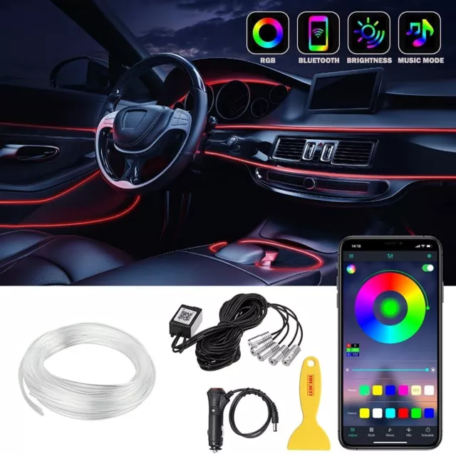 Lichtwellenleiter 5in1 RGB Innenraumbeleuchtung Ambiente Beleuchtung APP LED KFZ