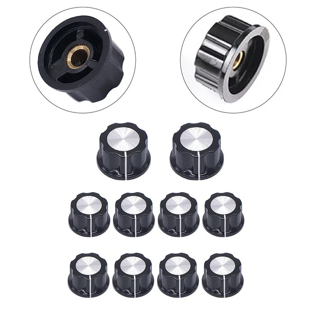 Améliorez votre électronique avec 10 pièces boutons rotatifs noirs arbre 6 mm