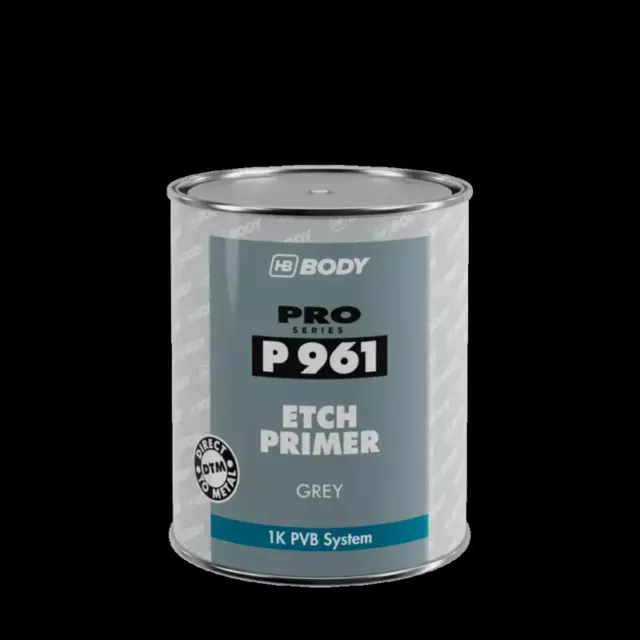 HB Body Grey Etch Primer 1k P961 Fast Air Dry 1L Litre Easy Sand Direct To Metal