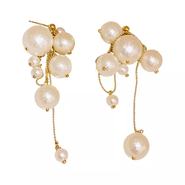 Romanticism Vacation Style Pearl Tassel Earrings New Niche Design Earrings Wo Ni