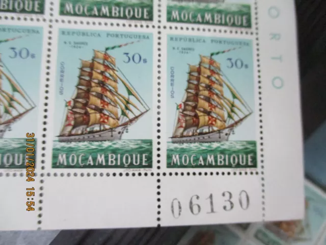 Mozambique 1963 - Sailing Ship ( Cadet ) 30E - Comp MNH Sheet - Sc#454 / Sg568 2