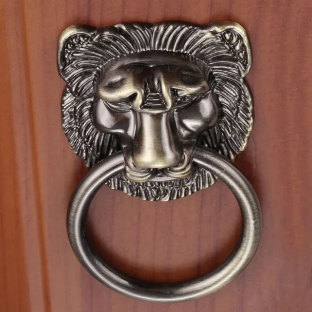 1X Lion Head Design Antique Handle Knob Replace for Interior Gate Pulls Bookcase
