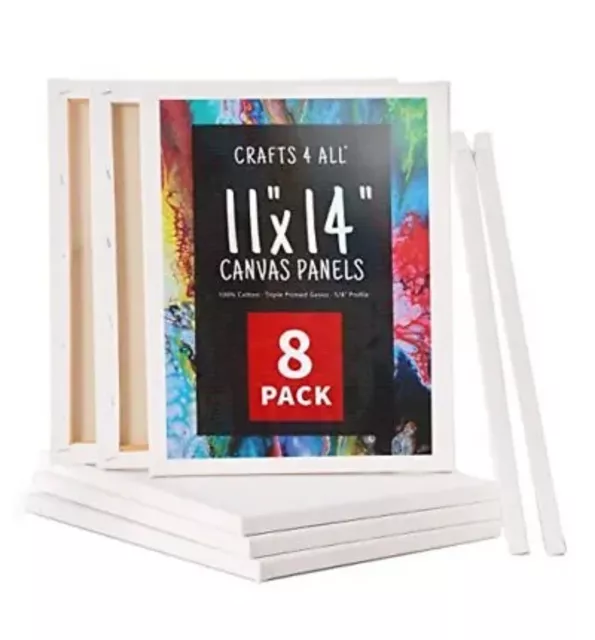 Arteza Canvas Panels, Classic, Black, 11x14, Blank Canvas Boards for  Painting - 14 Pack 