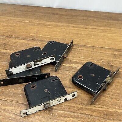 Lot of 5 Interior Mortise Passage Door Locks Bolts Latches Architectural Salv
