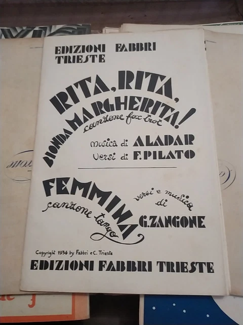 FEMMINA di G.ZANGONE. Rita Rita Bionda Margherita Di Aladar E Pilato Spartito