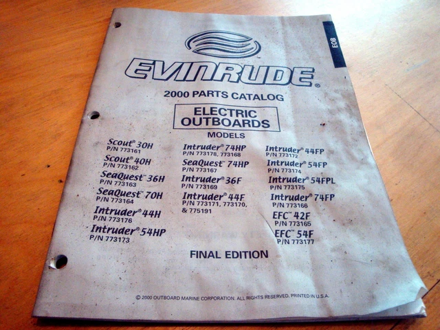EVINRUDE ELECTRIC SCOUT Intruder Outboard Motor Catalog Parts Manual evinrude-electric-scout-intruder-outboard-motor-catalog-parts-manual