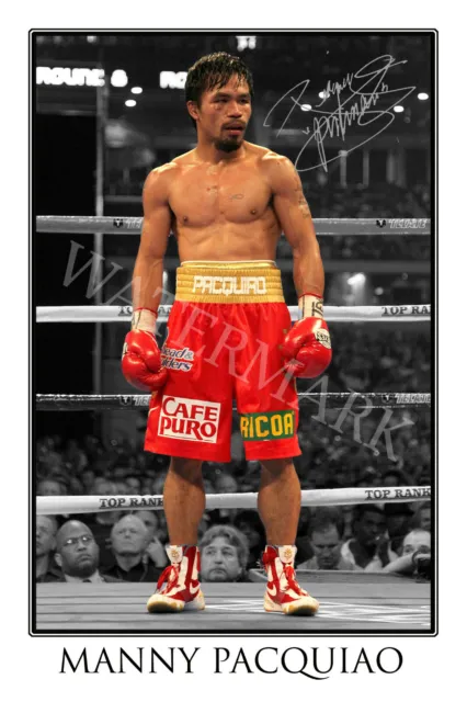 Manny 'PacMan' Pacquiao signed 12x18 inch photograph poster - Top Quality