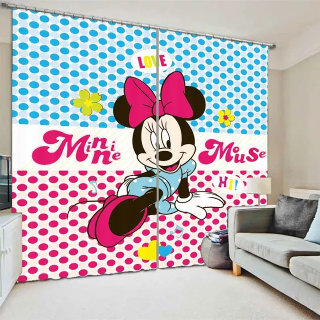 Eyelash Mickey Mouse 3D Curtain Blockout Photo Printing Curtains Drape Fabric