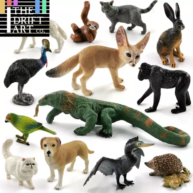 1pc Simulation Lizard Wolf Dog Cat Sloth Animal Miniature Art Toy Figure Doll