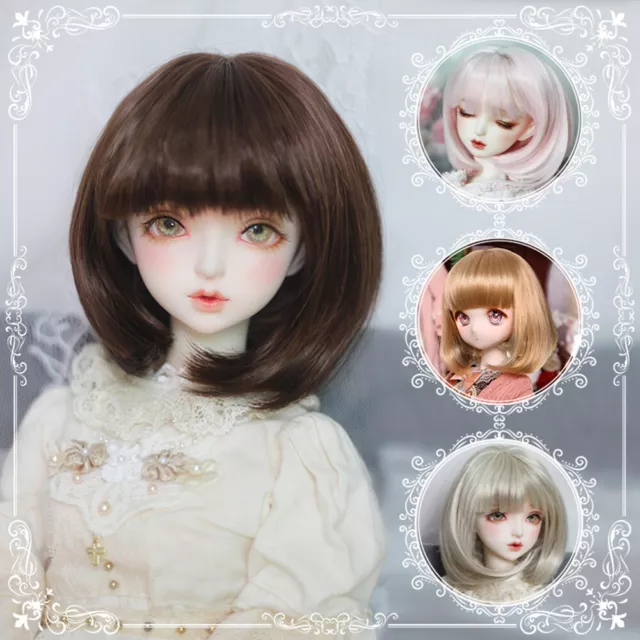 BJD SD Doll Accessories Short Hair Wigs for 1/3 1/4 1/6 BJD Dolls DIY Replace