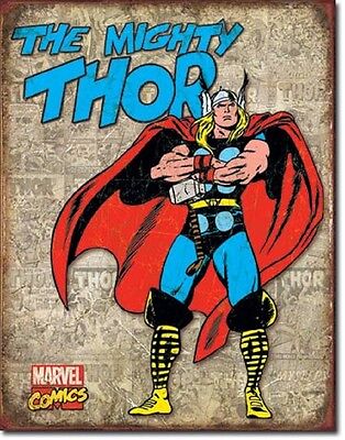 The Mighty Thor Retro Panels TIN SIGN Vintage Marvel Comics Wall Poster Decor
