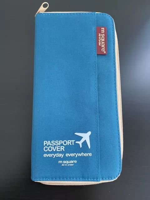 M Square Passport Cover Holder Wallet Case Boarding Card Organizer Pouch Travel