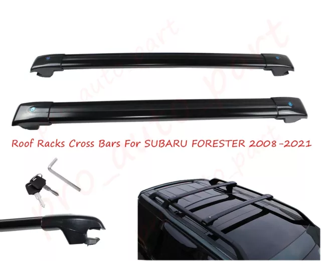 Balck 280KG Lockable Roof Racks Cross Bars For SUBARU FORESTER 2008-2021 W/ Key