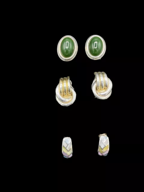 Collection (3 Paires) De Boucles D'oreilles. Argent. Espagne. Années 80 - 90